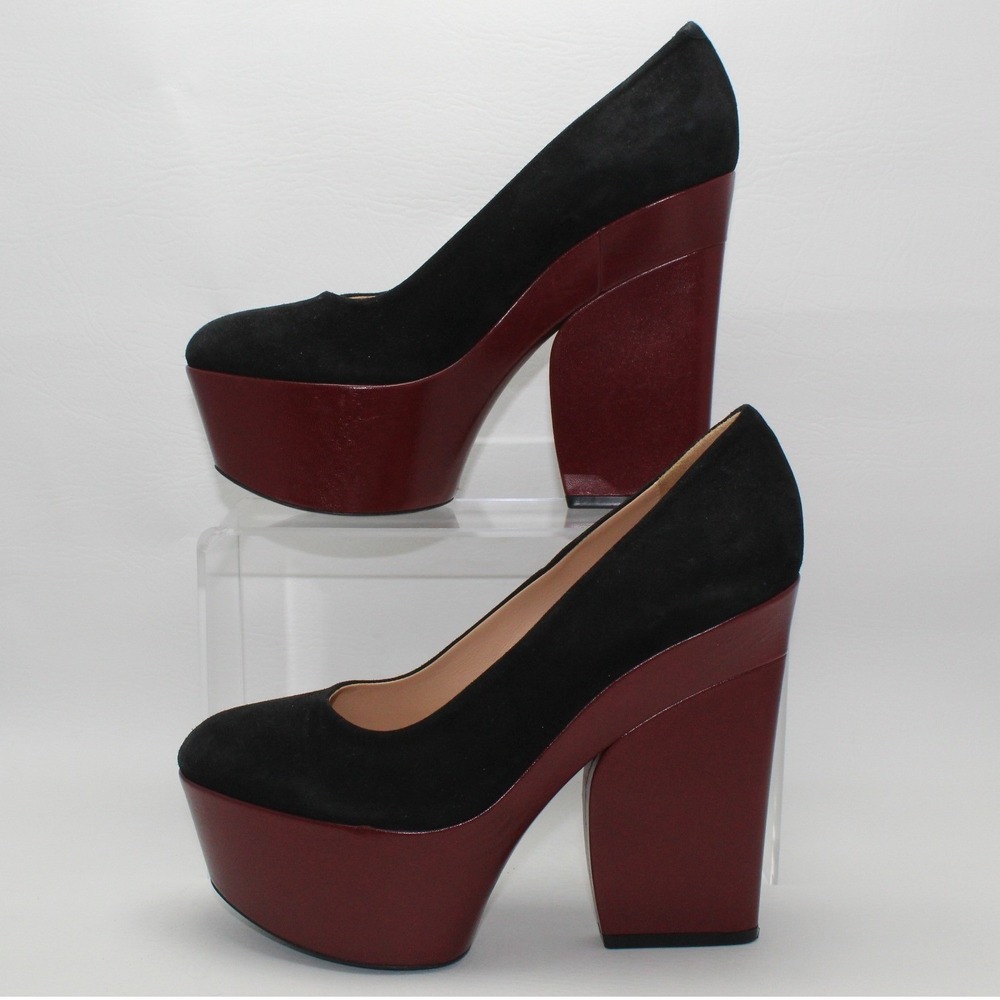 Celine Paris Phoebe Philo Era Suede & Leather Platform Block Heel Pumps 39 - Picture 7 of 9